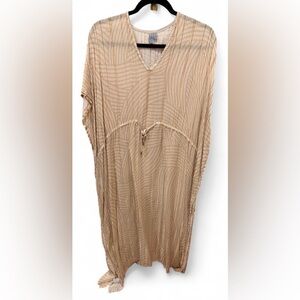 Beige & Gold Women's Swim Cover-Up Kaftan
